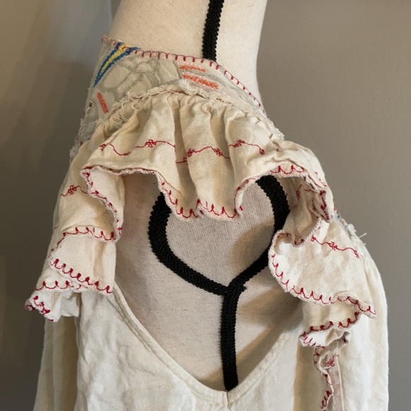 Free People boho top Free People Hailey Embroidered Top - Natural - Picture 8 of 13